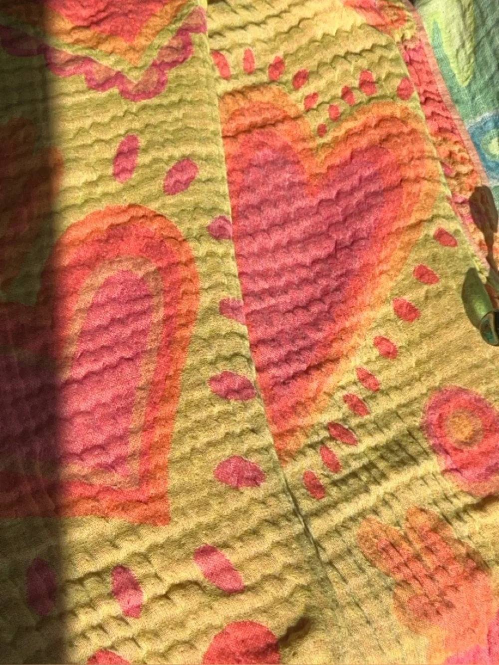 NEON COAST Hippie Hearts FLiPSiDE XL Woven Blanket Towels Festival 44 x 78 Woven